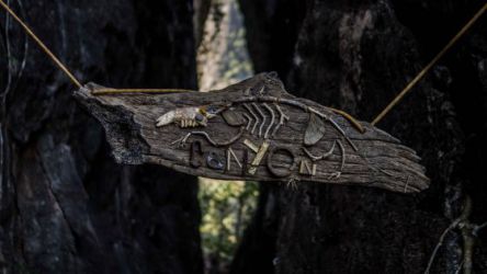 2017-01-27 Das Schild beim Sektor Canyon sign. Hergestellt aus verschiedenen, gefundenen Materialien.